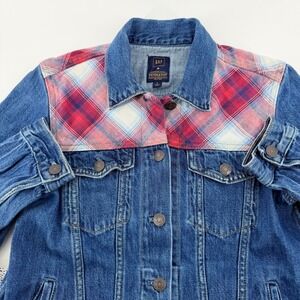 Gap x Pendleton Icon Denim Jacket Plaid Yoke Trucker Western Small Dark Indigo
